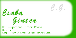 csaba ginter business card